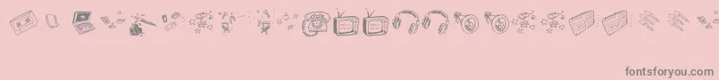 Fonte OldNNewMedia – fontes cinzas em um fundo rosa