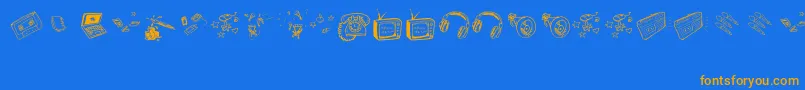 OldNNewMedia Font – Orange Fonts on Blue Background