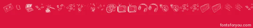 Шрифт OldNNewMedia – розовые шрифты на красном фоне