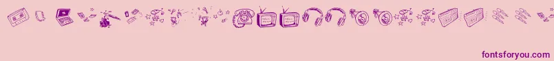 OldNNewMedia-Schriftart – Violette Schriften auf rosa Hintergrund