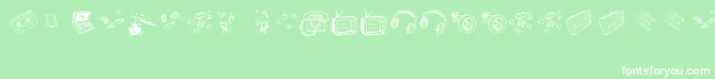 OldNNewMedia-Schriftart – Weiße Schriften auf grünem Hintergrund