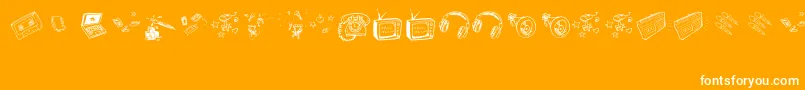 Fonte OldNNewMedia – fontes brancas em um fundo laranja