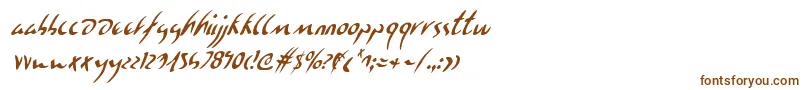 EagleclawCondensedItalic-fontti – ruskeat fontit valkoisella taustalla