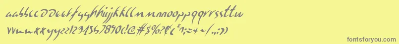Шрифт EagleclawCondensedItalic – серые шрифты на жёлтом фоне