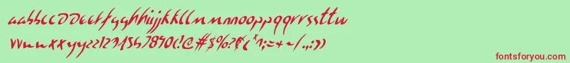 EagleclawCondensedItalic Font – Red Fonts on Green Background