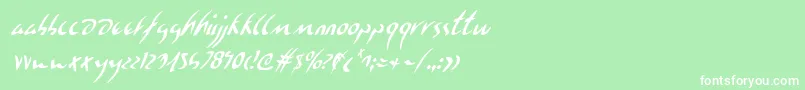 EagleclawCondensedItalic Font – White Fonts on Green Background