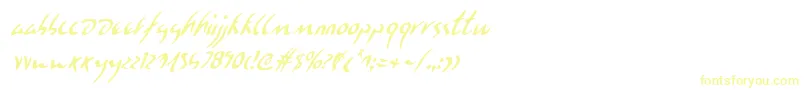 EagleclawCondensedItalic-Schriftart – Gelbe Schriften