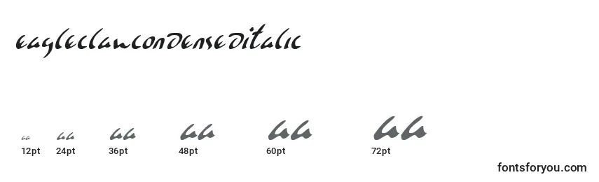 EagleclawCondensedItalic Font Sizes