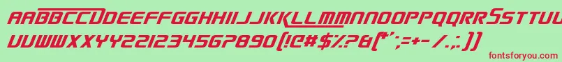 SmackLaidethDown2016Oblique Font – Red Fonts on Green Background