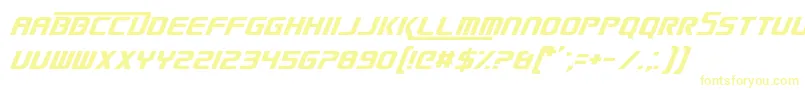 SmackLaidethDown2016Oblique Font – Yellow Fonts on White Background