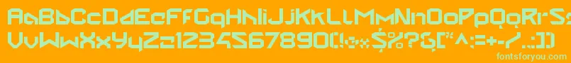 StealwerksClosedbold Font – Green Fonts on Orange Background