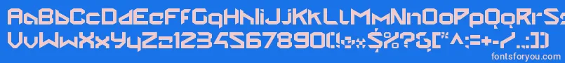 StealwerksClosedbold-fontti – vaaleanpunaiset fontit sinisellä taustalla