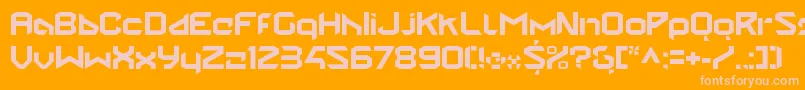 StealwerksClosedbold-Schriftart – Rosa Schriften auf orangefarbenem Hintergrund