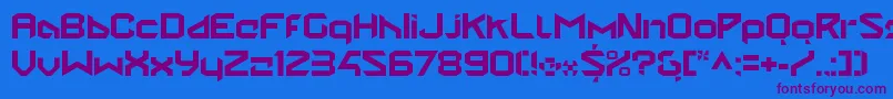 StealwerksClosedbold Font – Purple Fonts on Blue Background