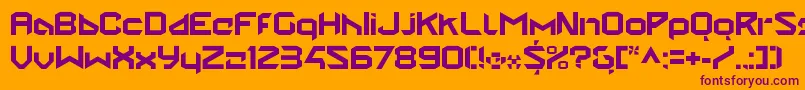 StealwerksClosedbold Font – Purple Fonts on Orange Background