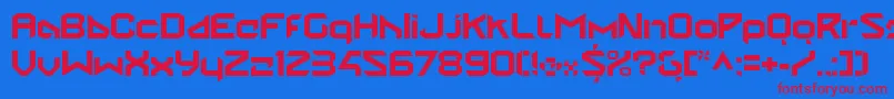 StealwerksClosedbold Font – Red Fonts on Blue Background