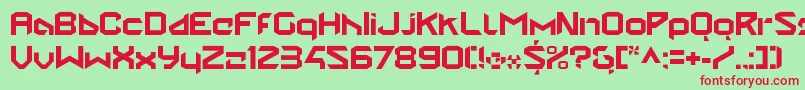 StealwerksClosedbold Font – Red Fonts on Green Background