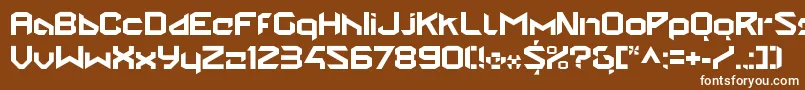 StealwerksClosedbold-fontti – valkoiset fontit ruskealla taustalla