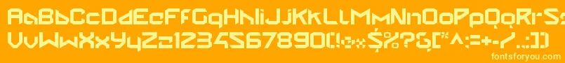 StealwerksClosedbold-fontti – keltaiset fontit oranssilla taustalla
