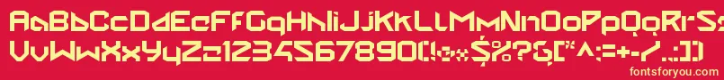 StealwerksClosedbold Font – Yellow Fonts on Red Background