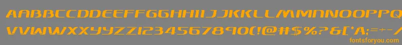 フォントSkymarshalsemital – オレンジの文字は灰色の背景にあります。