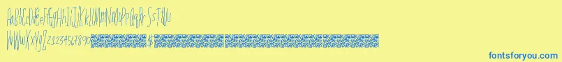 Popularinvite Font – Blue Fonts on Yellow Background