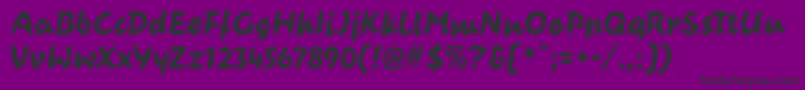 フォントCasualContactMf – 紫の背景に黒い文字