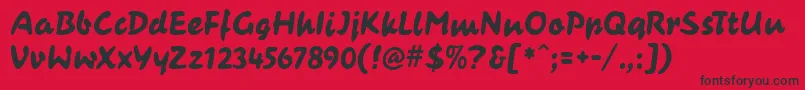 CasualContactMf Font – Black Fonts on Red Background