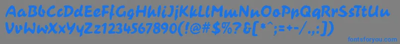 フォントCasualContactMf – 灰色の背景に青い文字