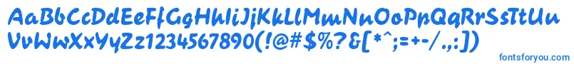 Шрифт CasualContactMf – синие шрифты на белом фоне