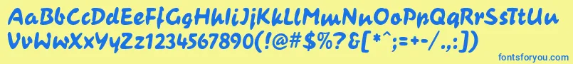 CasualContactMf Font – Blue Fonts on Yellow Background