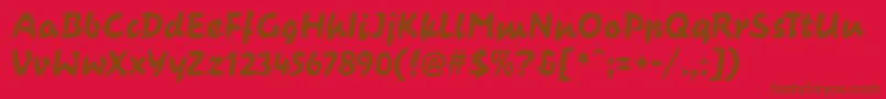CasualContactMf Font – Brown Fonts on Red Background