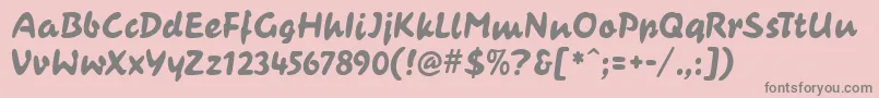 フォントCasualContactMf – ピンクの背景に灰色の文字