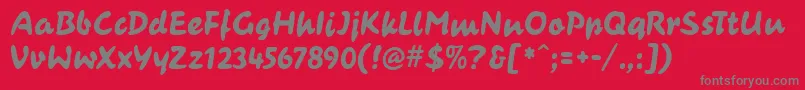 フォントCasualContactMf – 赤い背景に灰色の文字
