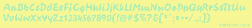 CasualContactMf Font – Green Fonts on Yellow Background