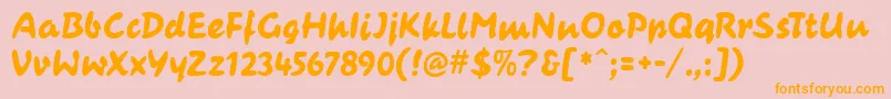 CasualContactMf Font – Orange Fonts on Pink Background