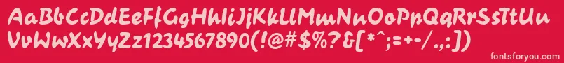 CasualContactMf Font – Pink Fonts on Red Background