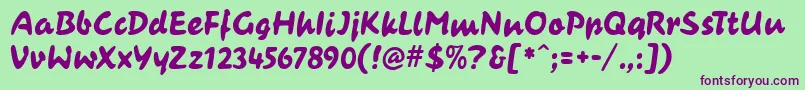Шрифт CasualContactMf – фиолетовые шрифты на зелёном фоне