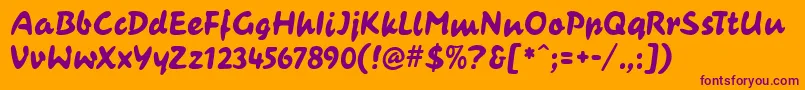 Шрифт CasualContactMf – фиолетовые шрифты на оранжевом фоне