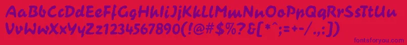 CasualContactMf Font – Purple Fonts on Red Background