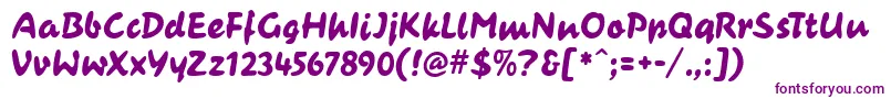 フォントCasualContactMf – 白い背景に紫のフォント