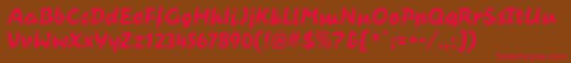 Шрифт CasualContactMf – красные шрифты на коричневом фоне