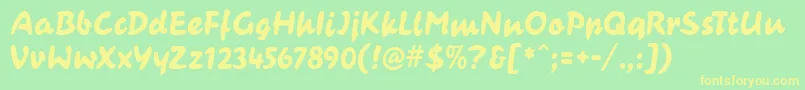 CasualContactMf Font – Yellow Fonts on Green Background