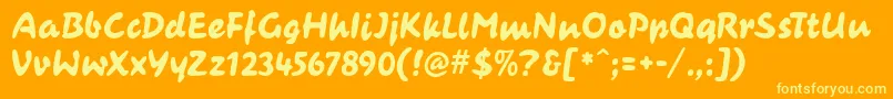 CasualContactMf Font – Yellow Fonts on Orange Background