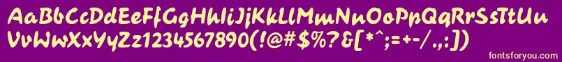 Шрифт CasualContactMf – жёлтые шрифты на фиолетовом фоне