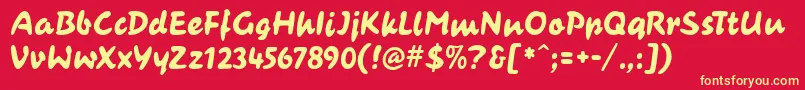 CasualContactMf Font – Yellow Fonts on Red Background