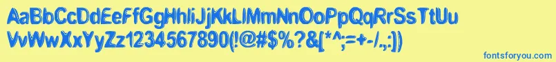 BoomerangMonkeyDeluxe. Font – Blue Fonts on Yellow Background