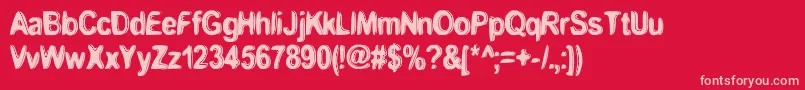 BoomerangMonkeyDeluxe. Font – Pink Fonts on Red Background