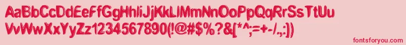 BoomerangMonkeyDeluxe. Font – Red Fonts on Pink Background