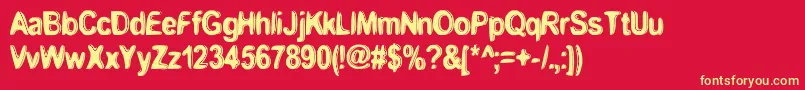 BoomerangMonkeyDeluxe. Font – Yellow Fonts on Red Background